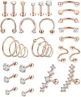 revolia stainless cartilage earrings rose gold logo