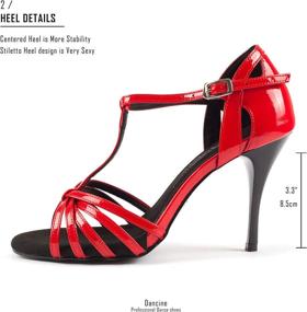 img 2 attached to 👠 Dancine Alicia Lambskin Leather Hybrid Dress High Heels: Stylish Ballroom Bachata Dance Shoes with Rubber Out Sole - 3.3"/8.5cm Height