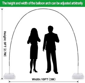 img 3 attached to 🎈 HeyMate Набор для дуги из шаров - Регулируемый стенд высотой 9 футов и шириной 10 футов с наполняемыми водой основаниями, мешками, клипсами, насосом, цветочными клипсами для свадьбы, выпускного вечера, украшения дня рождения - включает точечный клей, крепежные веревки и гвозди.