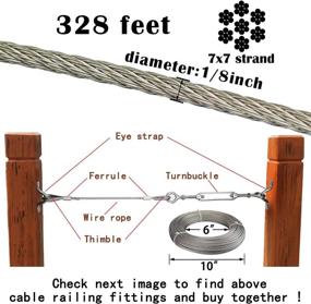 img 3 attached to 🔒 Enhance Safety and Aesthetics with Muzata 330ft 1/8" Stainless Steel Wire Rope for DIY Balustrade String WR01, WP1