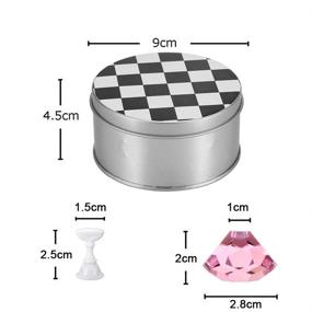 img 3 attached to 💅 Kalolary Pink Nail Art Practice Stand: Magnetic Tip Holders for Crystal Display and Fingernail DIY Training