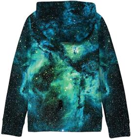 img 2 attached to 🧥 Boys' Fleece Hooded Galaxy Jackets - Fashionable Hoodies & Sweatshirts by SAYM