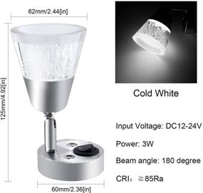 img 2 attached to 🚐 Повысьте освещение вашей автодома с помощью акриловой настенной лампы Luxvista - форма метеора, 3 W светодиодный модуль поворотный для чтения на кровати в автодомах, прицепах и автомобилях - дневной свет, с выключателем (1 шт.)