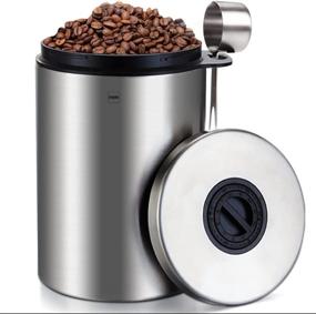 img 4 attached to ☕ Myle Large Capacity Coffee Bean Canister - 42oz Airtight Container with Date Tracker, Spoon, Co2 Valve, Bamboo Charcoal Bags - Ideal for Storing Beans, Ground, Tea, Sugar, Flour