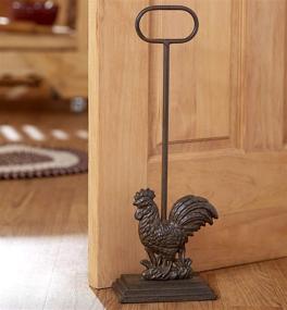 img 1 attached to 🐔 Heavy Cast Iron Door Stop with Carrying Handle - Morning Farm Rooster by The Lakeside Collection: A Perfect Blend of Practicality & Style