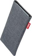 📱 fitbag jive gray custom tailored sleeve for apple iphone xs max: german-made suit fabric pouch with microfibre lining for display cleaning logo