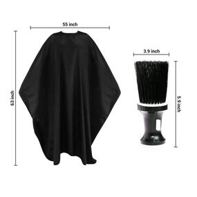 img 3 attached to 💦 OPM Waterproof Barber Cape - Professional Hair Salon Cape, 1 Pack with Neck Duster Brush, 47.5 x 57.5 inches Styling Cape, Black Hair Cutting Cape with Snap Closure