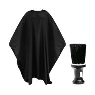 💦 opm waterproof barber cape - professional hair salon cape, 1 pack with neck duster brush, 47.5 x 57.5 inches styling cape, black hair cutting cape with snap closure logo