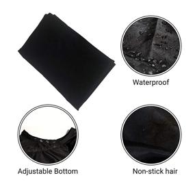 img 2 attached to 💦 OPM Waterproof Barber Cape - Professional Hair Salon Cape, 1 Pack with Neck Duster Brush, 47.5 x 57.5 inches Styling Cape, Black Hair Cutting Cape with Snap Closure