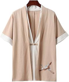 img 1 attached to 👘 Authentic Japanese Short Sleeved Kimono Cardigan Jacket: Unmatched Elegance and Comfort