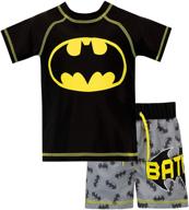 🦇 optimized batman boys' two-piece swimwear set logo