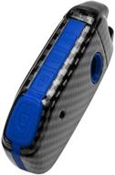 🔑 tangsen blue carbon fiber pattern silicone key fob case for kia ceed cerato forte niro seltos sorento soul sportage telluride - personalized, 3 4 button keyless entry remote compatible logo