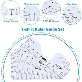 img 3 attached to 👕 4PCs T-Shirt Ruler Guide Set - Vinyl Alignment Ruler for Clothing Design, Centering & Heat Press Tool - Ideal for Sublimation, Vinyl & BSFORV