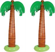🌴 inflatable palm trees: beistle 2-piece set in green/brown - fun and vibrant décor for tropical themed parties logo