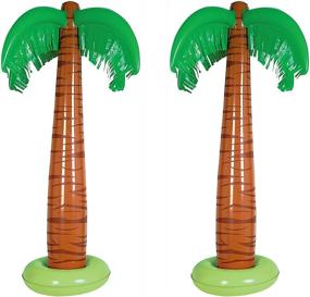 img 4 attached to 🌴 Inflatable Palm Trees: Beistle 2-Piece Set in Green/Brown - Fun and Vibrant Décor for Tropical Themed Parties
