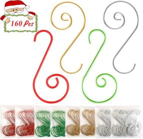 img 4 attached to 🎄 Jyukan Christmas Ornament Hooks: 160 Pcs Tree Hangers for Festive Decorations - Mix Colors!