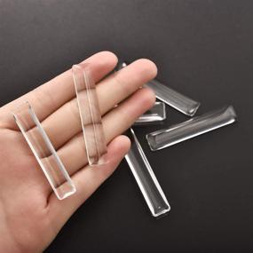 img 1 attached to 📿 DROLE 60Pcs Rectangle Bezel Blanks and Cabochons: Exquisite Metal Bezel Pendants with 30Pcs Cabochons for Mixed Jewelry Making