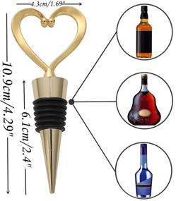 img 3 attached to Gold Heart Wedding Wine Stopper Favors: Stunning Souvenirs for Bridal Shower, Valentine's Day, Summer Beach Parties - 16PCS