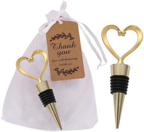 img 4 attached to Gold Heart Wedding Wine Stopper Favors: Stunning Souvenirs for Bridal Shower, Valentine's Day, Summer Beach Parties - 16PCS