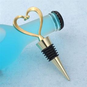 img 2 attached to Gold Heart Wedding Wine Stopper Favors: Stunning Souvenirs for Bridal Shower, Valentine's Day, Summer Beach Parties - 16PCS