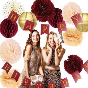img 3 attached to 🎉 Rose Gold and Burgundy 21st Birthday Decorations for Girls - Balloon Number Set and Polka Dot Fans, Perfect for Women's 21st Fall Birthday Party Decor