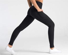 img 1 attached to 🧘 Dragon Fit Compression Yoga Pants: High Waist Tummy Control Leggings with Inner Pockets for Stretch, Athletic Workouts, and Yoga