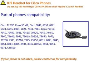 img 1 attached to 📞 MKJ Telephone Headset for Cisco Phones: Dual Ear RJ9 Phone Headset with Noise Cancelling Microphone for Cisco CP-7821 7841 7861 7940 7942G 7941G 7945G 7962G 7965G 7971G 7975G 8841 8865 8945 9971 etc - Enhanced Call Quality and Comfort