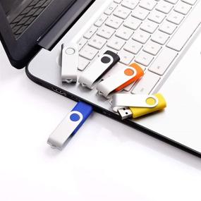 img 2 attached to 💾 JOIOT 64GB USB 2.0 Flash Drive 5-Pack - Bulk Memory Stick Set with Swivel Design, Mixed Colors