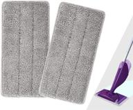 🧹 swiffer wet jet compatible reusable mop pad - microfiber washable mop pad refills pads - replacement mop pad for dry and wet mopping - 2-pack (gray) logo