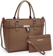 chic and secure: stylish handbags with shoulder handle, satchel padlock, wallets & satchels for women logo