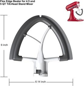 img 1 attached to HOZODO Flex Edge Beater for KitchenAid Mixer, 4.5-5 Quart Tilt-Head Flat Beater Paddle with Silicone Edges for Bowl Scraping