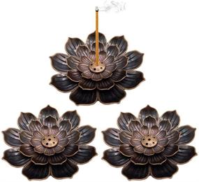 img 4 attached to 🏵️ Lotus Sticks Incense Burner with Detachable Ash Catcher - OJYUDD 3 Pack Brass Holder for Home Fragrance Decor, Gifts, Yoga, Bedroom, SPA