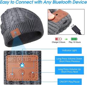 img 2 attached to 🎧 Women's Beanie with Built-in Mic, Bluetooth Headphones, and Warm Ponytail Design