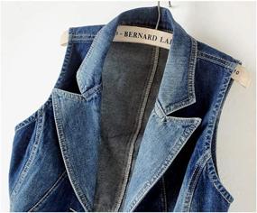 img 2 attached to Womens Lapel Denim Buttoned Jacket Women's Clothing