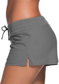 img 2 attached to Actloe Women's Plus Size Board Shorts with Waistband and Side Split