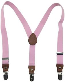 img 4 attached to 👶 Stylish and Comfortable Elastic Adjustable 1 inch Suspenders for Kids and Baby Boys Girls in Multi Color