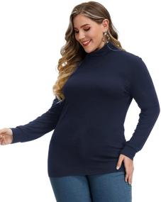 img 2 attached to 👚 Lightweight Women's Turtleneck Shirts - Pullover For Women, Clothing, Lingerie, Sleep & Lounge