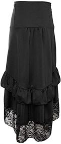 img 2 attached to 👗 Charmian Women's Steampunk Victorian Gothic Lace Trim Ruffled High Low Skirt: Elegance meets Vintage Fashion
