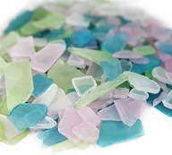 🌊 cys excel sea glass: 32 oz light blue, light green, pink & clear mix - vase filler, aquarium décor & more! logo