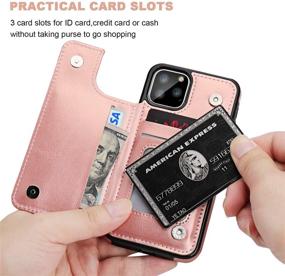 img 1 attached to 📱 Rose Gold iPhone 11 Pro Wallet Case with Card Holder - OT ONETOP PU Leather Case, Kickstand, Card Slots, Double Magnetic Clasp, and Shockproof Cover for 5.8-Inch iPhone 11 Pro