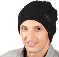 🧢 hig men's winter hat: cozy knit beanie with fleece lining for ultimate warmth and comfort логотип