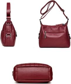 img 1 attached to 👜 Кожаная сумка Oichy на перевес для женщин - плечевая сумка с легким дизайном и застежкой-молнией.