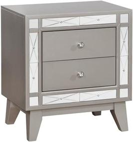 img 4 attached to 🌙 Metallic Mercury CO-204922 Nightstand by COASTER