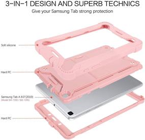 img 3 attached to 📱 BENTOBEN Galaxy Tab A 8.0 Case 2019 Model SM-T290/T295, Pink - Heavy Duty Shockproof Rugged Hybrid Tablet Case with Kickstand for Samsung Galaxy Tab A 8.0 2019