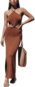 img 4 attached to Ekaliy Knitted Backless Beachwear Dresses Women's Clothing and Dresses