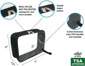 img 3 attached to 🧳 TSA Approved Clear Toiletry Bag: Waterproof PVC & High Density Nylon, Airline 3-1-1 Carry-on Travel Size Cosmetic Pouch with Great Stitching