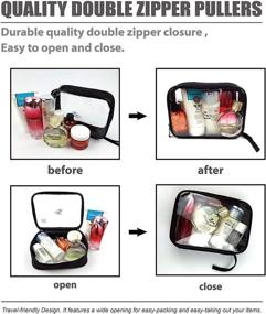 img 2 attached to 🧳 TSA Approved Clear Toiletry Bag: Waterproof PVC & High Density Nylon, Airline 3-1-1 Carry-on Travel Size Cosmetic Pouch with Great Stitching