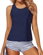 👙 yonique 3 piece tankini swimsuits: stylish women's swimwear with shorts and bra logo