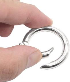 img 2 attached to 🔑 30pcs Alloy Spring Ring Round Carabiner Snap Clip Trigger Spring Keyring Buckle for DIY Organizing Accessory – Handbag, Purse, Shoulder Strap, Keychain, Camping Backpack Carabiner, 17mm-Silver