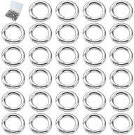 🔑 30pcs alloy spring ring round carabiner snap clip trigger spring keyring buckle for diy organizing accessory – handbag, purse, shoulder strap, keychain, camping backpack carabiner, 17mm-silver logo